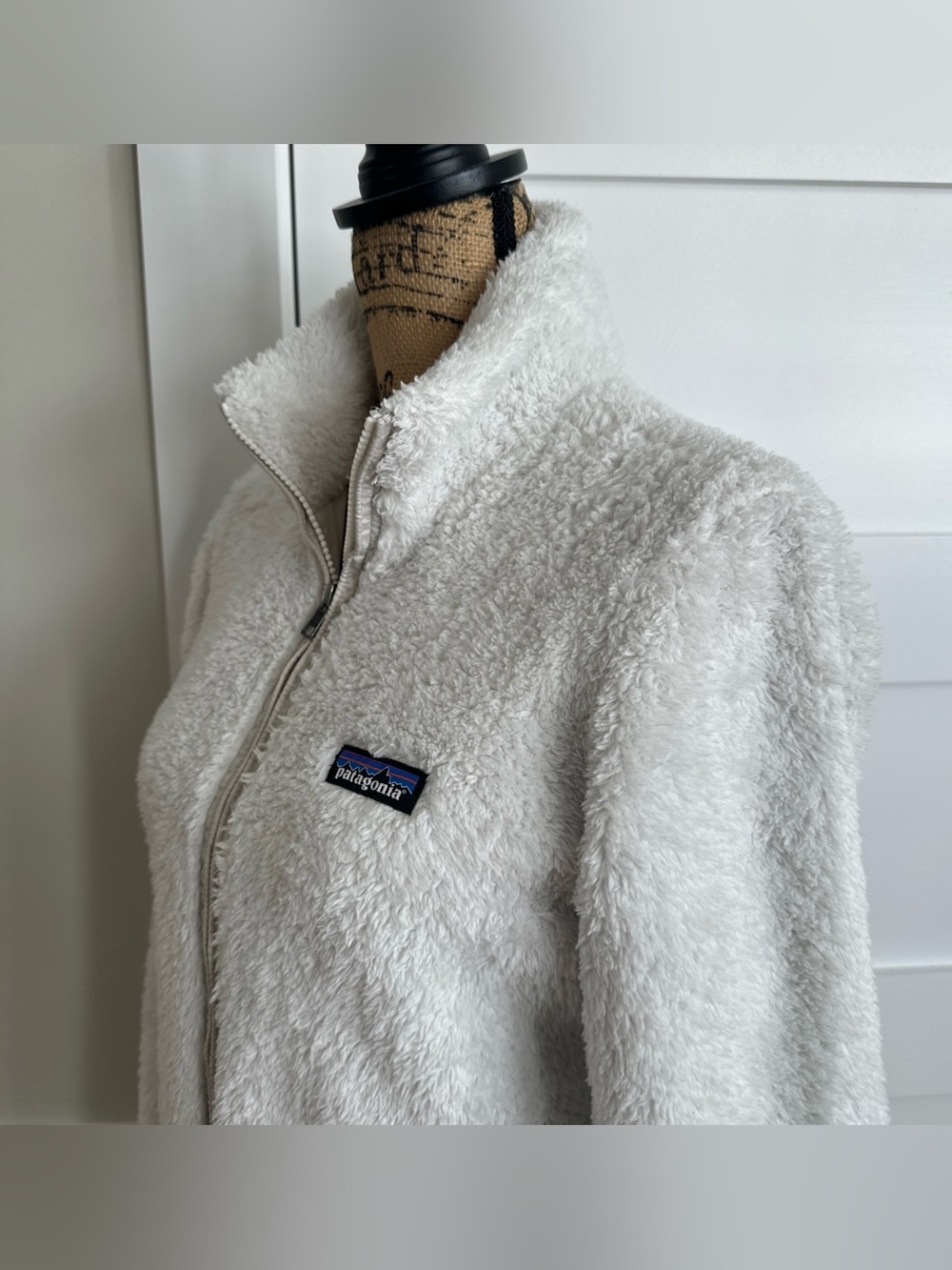 Patagonia Fleece Jacket Womens Small White Los Gatos Full Zip Sherpa Lined - Picture 4 of 16